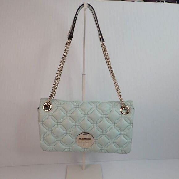 Kate Spade Astor Court Cynthia Grace Blue Quilted Leather Shoulder Bag WKRU2650 - Picture 2 of 15